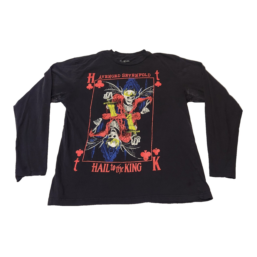 Avenged Sevenfold Hail to the King Rock Band Long Sleeve T-Shirt Men's L - Picture 2 of 8